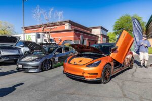 EV Madness Celebrity Cars and Coffee Modified Tesla Model 3