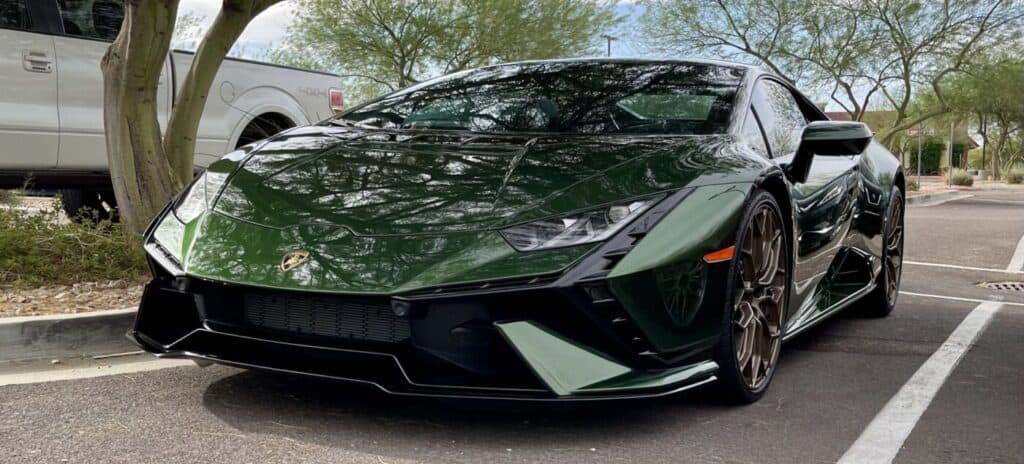 Peoria Cars and Coffee Green Lamborghini