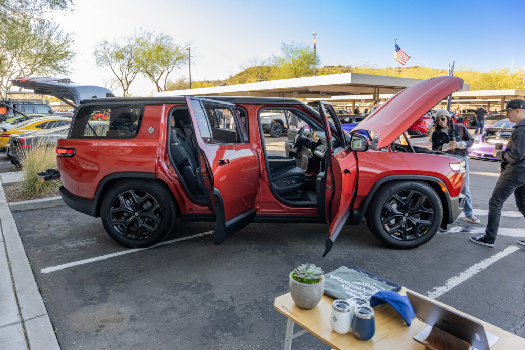 Rivian electric vehicle space in Scottsdale,AZ. Partner of Arizona Cars and Coffee and featured at Best of Arizona Cars and Coffee car show in Phoenix, AZ.