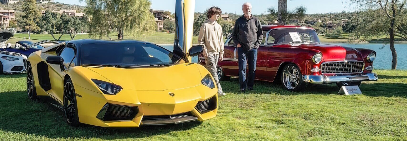 206 Best of Arizona Cars and Coffee car show in Fountain Hills, AZ on the grass at Fountain Park.